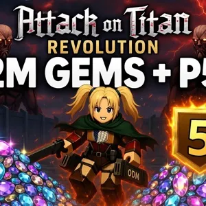Attack on Titan Revolution 2m-2m gem+ prestige 5  | Game Account 