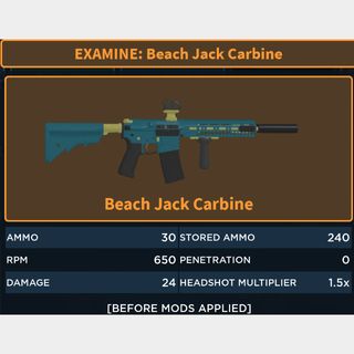 Weapon Beach Jack Carbine In Game Items Gameflip - roblox zombie stories jack carbine