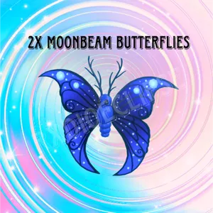 2x Moonbeam Butterflies