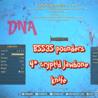 BSS3S 4* CRYPTID KNIFE