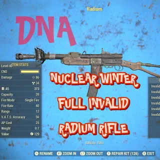 NW INVALID RADIUM RIFLE