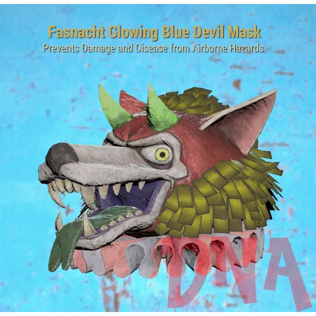 Fasnacht Glowing Blue Devil Mask - Fallout 76 Game Items - Gameflip