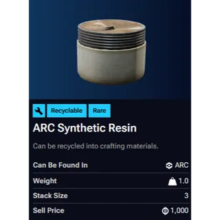 5x Arc Synthetic Resin - Arc Raiders