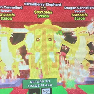Gold strawberry elephant
