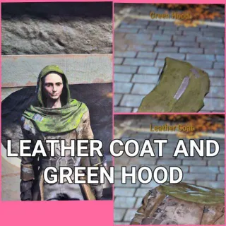Apparel | Leather Coat Green Hood