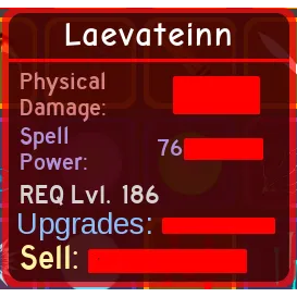 Dungeon Quest Reborn Laevateinn | Mage Ultimate Weapon