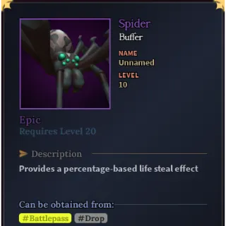 Spider Pet Evolved Lvl 10 | Devas of Creation