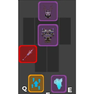 Dungeon Quest Reborn Purple Valhalla Mage Set with Ultimate Weapon + EIF