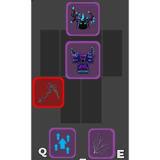 Dungeon Quest Reborn Purple Eldenbark Mage Set with Ultimate Weapon