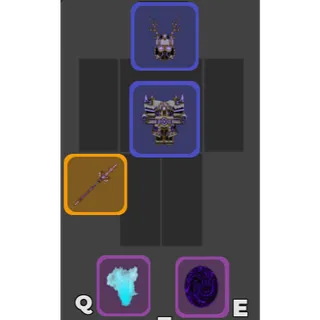 Dungeon Quest Reborn Blue Valhalla Mage Set with Legendary Weapon + Spells