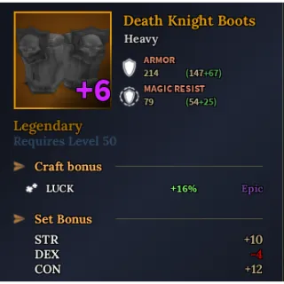 Death Knight Boots 16% Luck | Devas of Creation