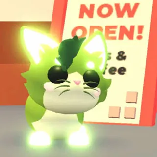 neon matcha cat