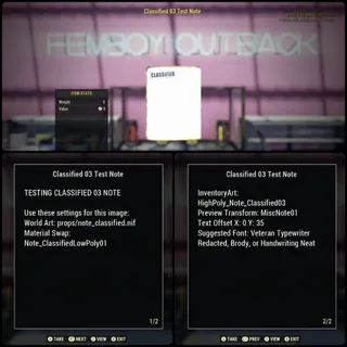 Classified 03 Test Note