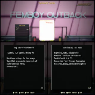 Top Secret 02 Test Note