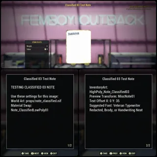Classified 03 Test Note