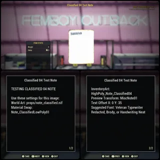 Classified 04 Test Note