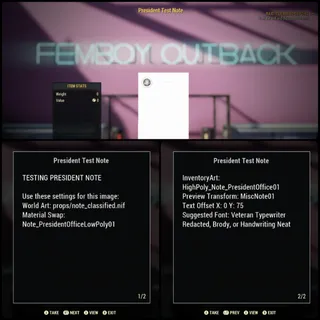 President Test Note