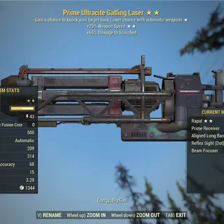 Concussive Ultracite Gatling Laser (Knockback)