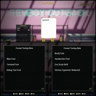 Format Testing Note