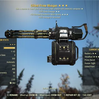 Concussive Gilded Minigun (Knockback)