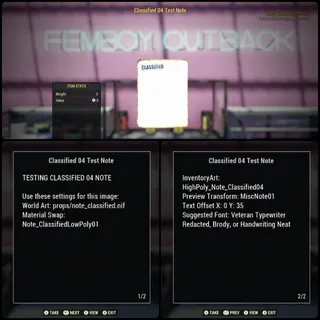 Classified 04 Test Note