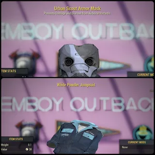 White Powder Jumpsuit + Urban Scout Mask