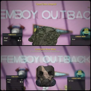Forest Camo Jumpsuit + Forest Scout Mask