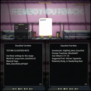 Classified Test Note