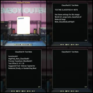 Classified 01 Test Note