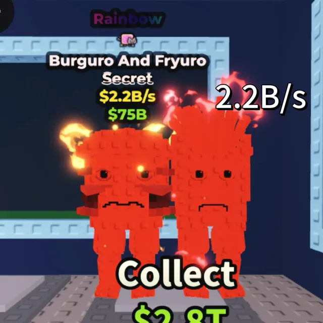 Burguro And Fryuro 2.2B - Steal a Brainrot Game Item - Gameflip