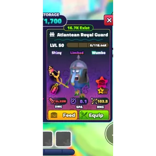 ATLANTEAN ROYAL GUARD SW 4S SPONGEBOB TOWER DEFENSE