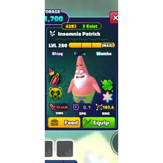 INSOMNIA PATRICK SW SS (gold serial)   SPONGEBOB TOWER DEFENSE