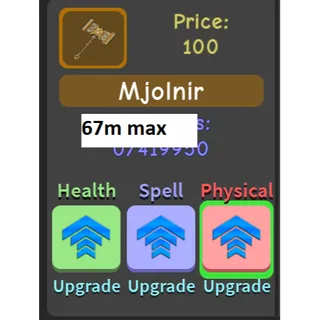 Legendary mjolnir 67 max warrior weapon| Dungeon Quest Reborn