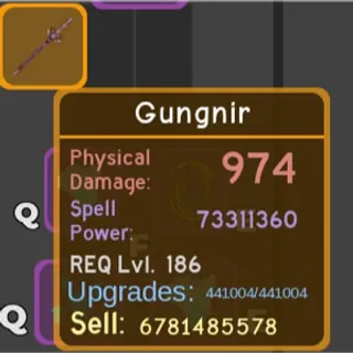 Gungnir  73.3 near god