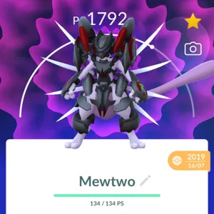 Pokémon Go account with 5 Mewtwo Armored and 2 Clone Charizard