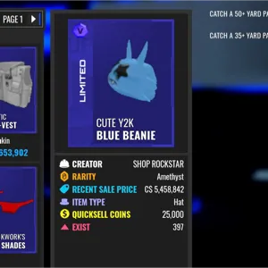 Cute Y2K Blue Beanie -UF