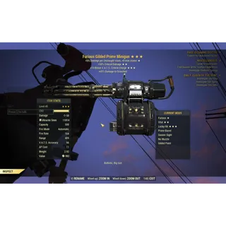 Gilded Minigun Weapon + mods
