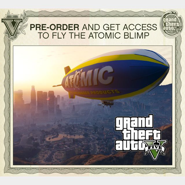 Grand Theft Auto V GTA V 5 Atomic Blimp PreOrder DLC Xbox 360 Key Code
