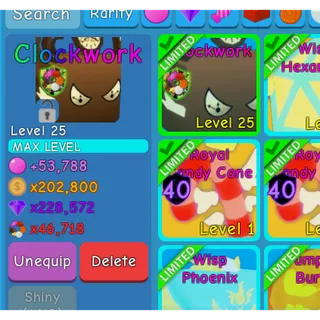 MAX CLOCKWORK (GREAT STAT PET) (SUPER RARE!) BUBBLE GUM SIMULATOR OG