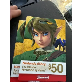 $50.00 USD Nintendo eShop