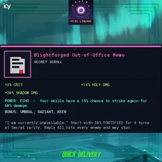 Out of Office Memo Scroll - Pixel Lineage