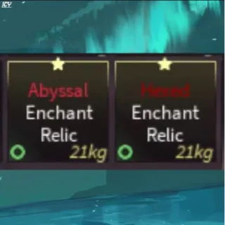 1 abyssal 1 hex Relic  fisch