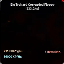 Aquarium 731k C$/Hr & 86k XP/Hr Tryhard Corrupted Floppy - Fisch