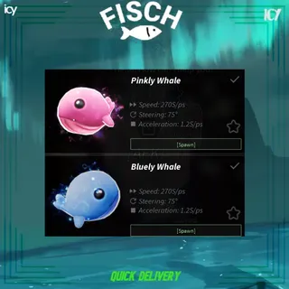 Pinkly & Bluely Whale Boat - Fisch