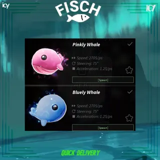 Pinkly & Bluely Whale Boat - Fisch