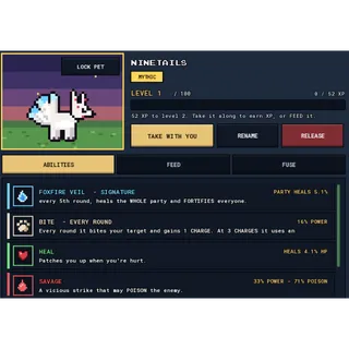 NineTails Mythic Pet - Pixel Lineage