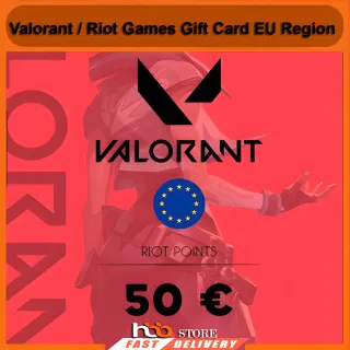 Valorant / Riot Games Gift Card – 50€ Euro – EU Region – Official