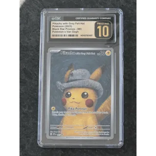 Pikachu with Grey Felt Hat 085 CGC Pristine 10 Van Gogh Promo Pokemon Card