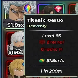 1 IN 200SX | 1.8SX / S | HEAVENLY TITANIC GARUO | ETERNAL | HIGHEST GRADE | ANIME DICE
