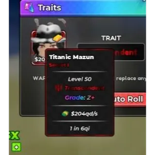 204QD/S | TITANIC MAZUN | TRANSCENDENT Z+ | ANIME DICE